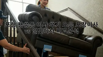 포항 용흥동 이사 후기 모음: 포장이사 vs 일반이사 비교분석